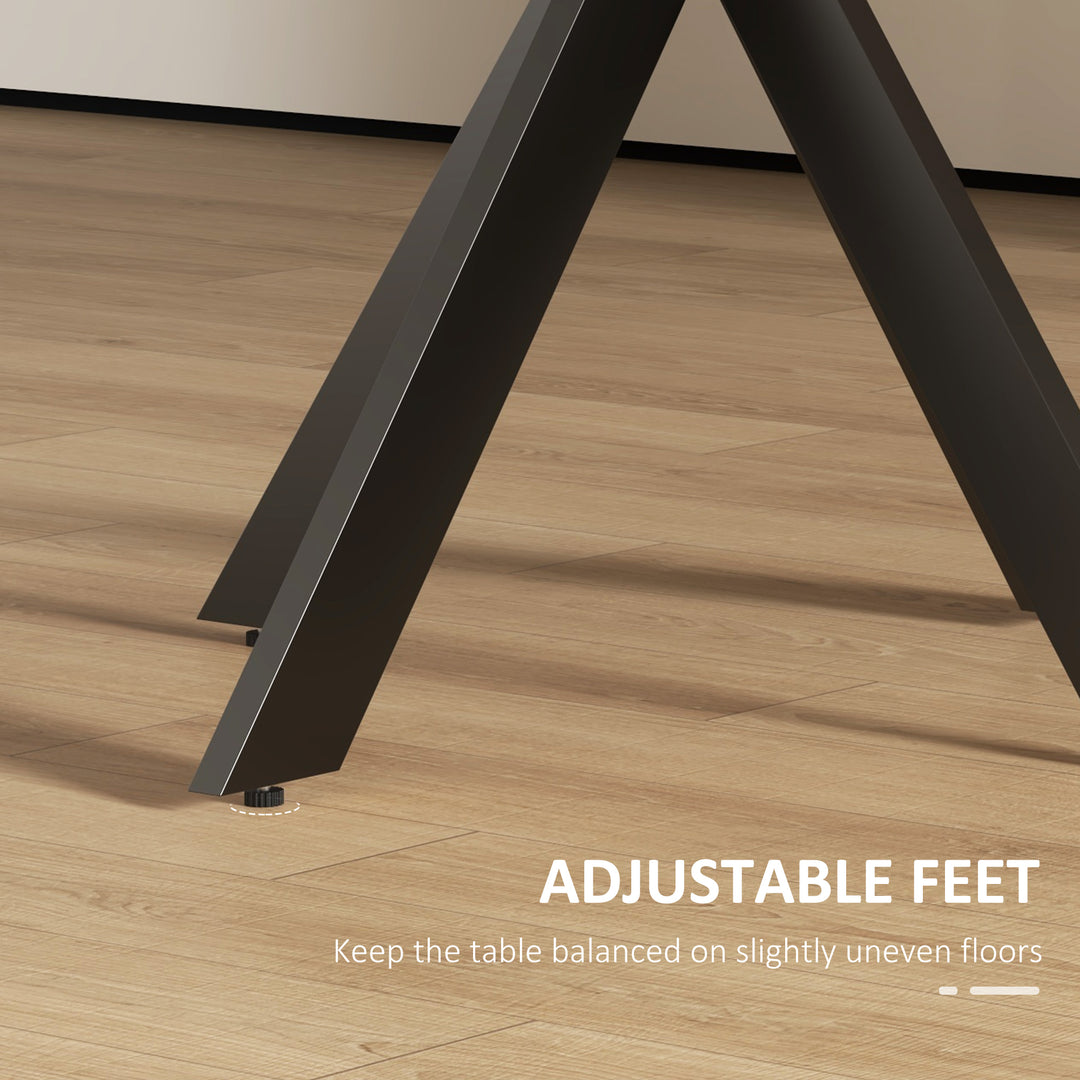 HOMCOM 29" Dining Table, Contemporary Round Kitchen Table with Steel Legs, Grey