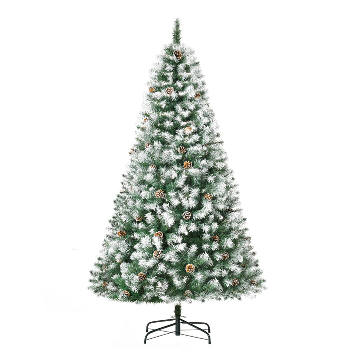 HOMCOM 6FT Prelit Artificial Christmas Tree Warm White LED Light Holiday Home Xmas Decoration with Automatic Open, White