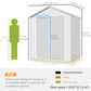 Outsunny 6x4.5ft Plastic Garden Shed, Lockable Garden Tool Storage House with Double Doors and Vent for Equipment, Gray