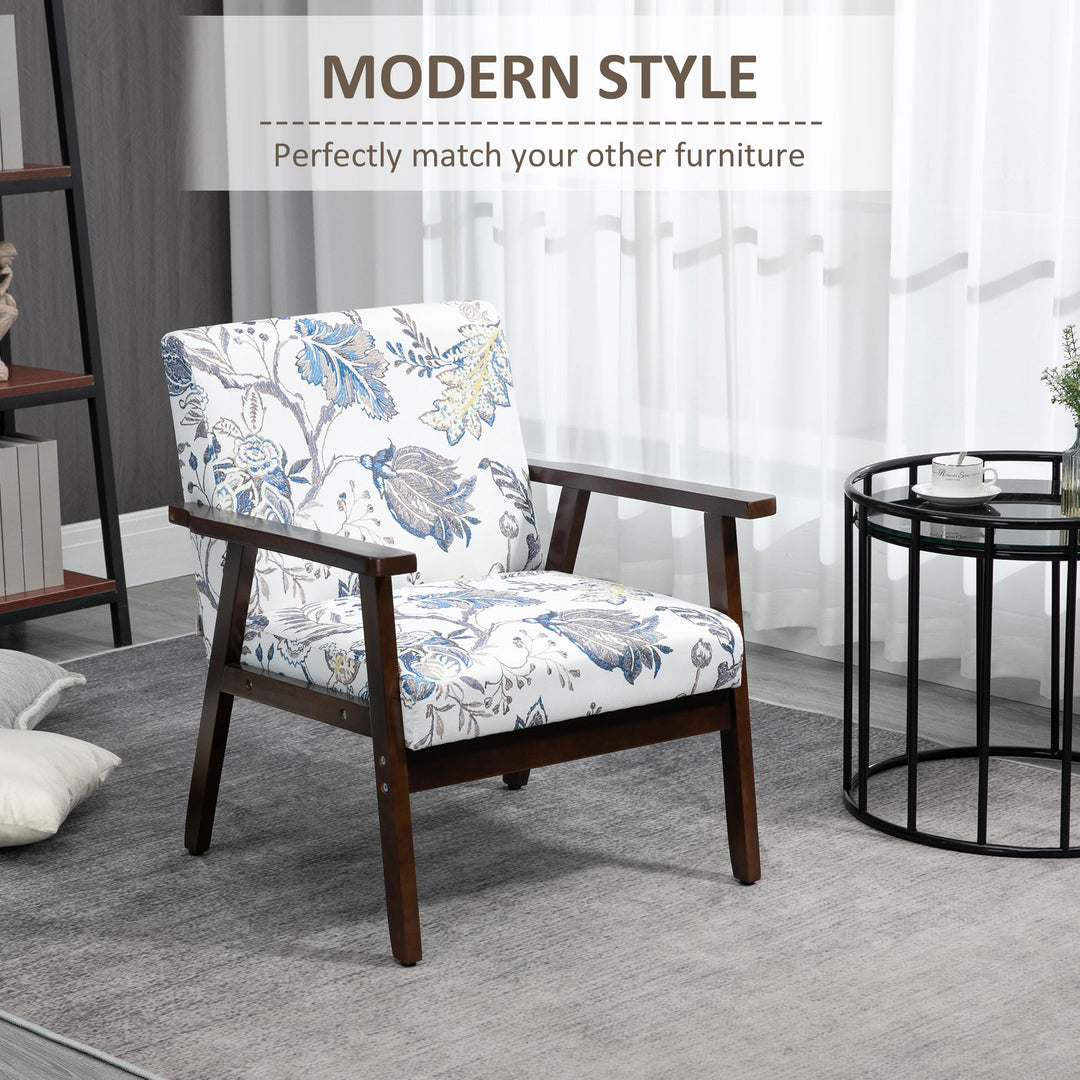 HOMCOM Modern Accent Chairs with Cushioned Seat, Upholstered Linen-Feel Armchair for Bedroom, Living Room, Dark Gray