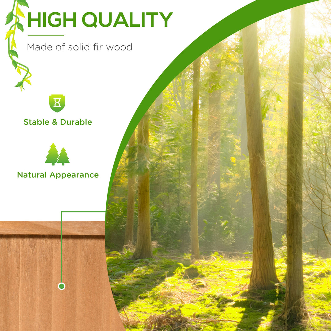 Outsunny 7.7FT Garden Arch with 2 Foldable Planter Boxes, Outdoor Wooden Trellis Arbor for Ceremony Party Weddings, Brown