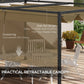 Outsunny 10x7ft Pergola with Retractable Roof Outdoor Patio Sun Shelter Garden Grape Tent Water-resistant Yard Shade Grey
