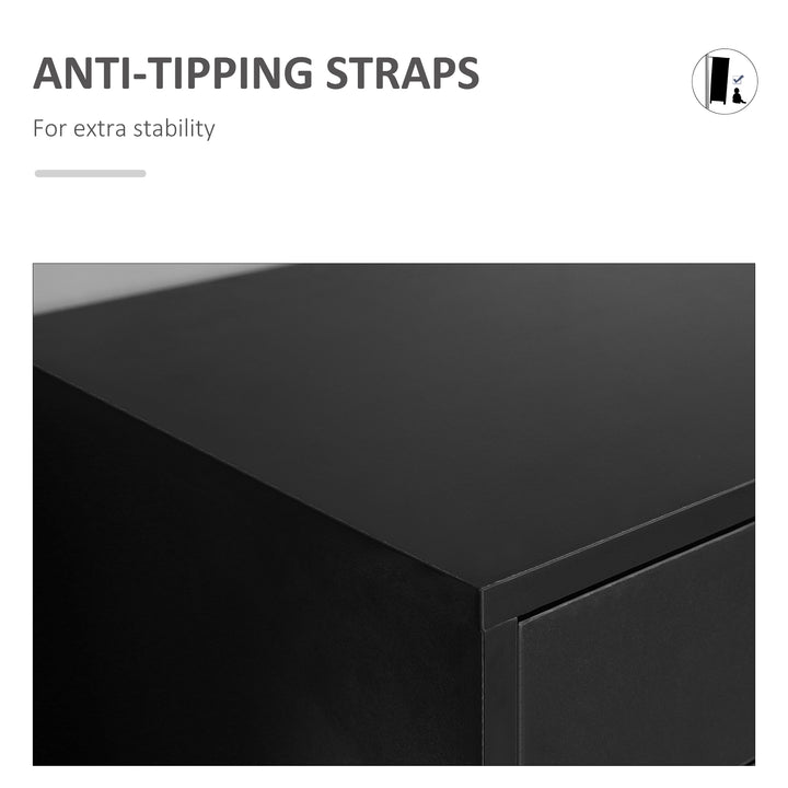 Vinsetto 7-drawer Vertical File Cabinet for Home Office, Storage Cabinet with Wheels, 18.7"x15.6"x35.4", Black