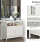HOMCOM Wooden Console Table with Open Shelf and 2 layers Cabinet  Kitchen Furniture