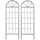 Outsunny Metal Garden Trellis Pack of 2 for Climbing Plants, Arched Grid Trellis Panels, 20" x 60", Black