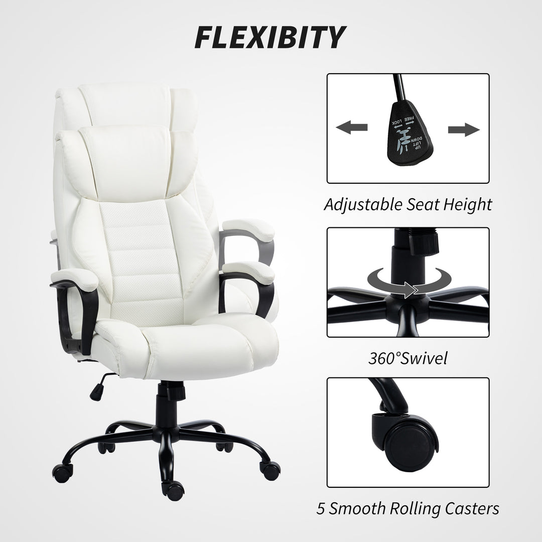 Vinsetto Massage Office Chair, High Back Executive Office Chair with 6-Point Vibration, Adjustable Height, Swivel Seat and Rocking Function, Black