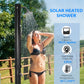Outsunny 5.3 Gallons Solar Shower with Rotating Rainfall, Temperature Adjustment, 2 Section Outdoor Shower for Backyard, Black