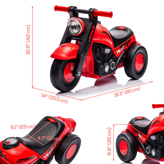 Qaba Foot to Floor Toddler Ride on Toy, Sliding Toddler Car with Music and Bubble, for 2-5 Years Old, Red
