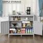 HOMCOM Sideboard Buffet Server Storage Cabinet Console Table with 2 Doors and Adjustable Shelves for Kitchen & Dining Room, White