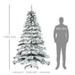 HOMCOM 7.5ft Artificial Snow Flocked Christmas Tree Xmas Tree Holiday Home Indoor Decoration for Party with Foldable Feet, Green
