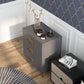 HOMCOM 3 Drawer Cabinet, Drawer Chest for Bedroom, Chest of Drawers with Aluminium Legs and Gold Handles, Dark Grey