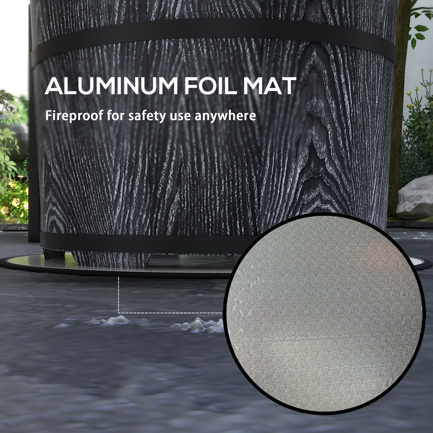 Outsunny Smokeless Fire Pit, Portable Camping Bonfire Stove with Mat for Backyard Patio Picnic, Magnesium Oxide, Black