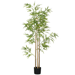 HOMCOM 6ft Artificial Tree, Indoor Fake Bamboo with Pot, for Home Office Living Room Decor