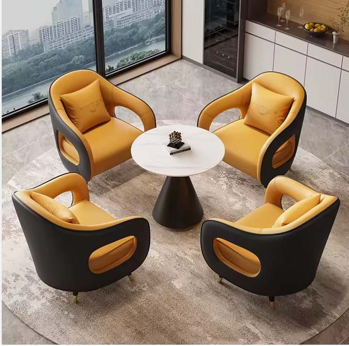 Luxury Hotel Reception Sales Department VIP Lobby Club Rest Area Office Negotiation Sofa Set Waiting Chairs Collection