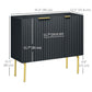HOMCOM Modern Storage Cabinet Sideboard Buffet Cabinet with Gold Legs for Living Room Dining Room Hallway Grey