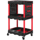 HOMCOM 3-Tier Collapsible Tool Cart with Wheels, 150 LBS Capacity Folding Utility Cart with Handles for Garage Workshop, Black
