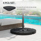 Outsunny Set of 4 Umbrella Base Weights Outdoor Parasol Holder for Cross Base Portable