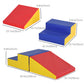 Soozier 2-Piece Climb and Crawl Activity Soft Play Set, Secure Foam Blocks Playset for Toddler Preschooler Babies Indoor, Activity Structure Play Equipment, Multi-colour
