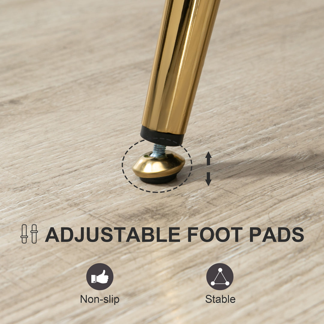 HOMCOM Modern Accent Chair, Velvet-Touch Fabric Leisure Club Chair with Gold Metal Legs for Bedroom, Yellow