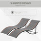 Outsunny Pool Chaise Lounge Chairs Set of 2, S-shaped Foldable Outdoor Chaise Lounge Chair Reclining for Patio Beach Garden With 264lbs Weight Capacity, Black