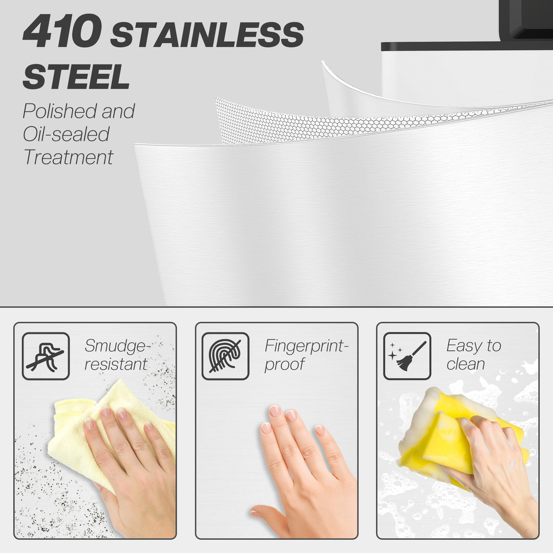 HOMCOM 5.3 Gallon Stainless Steel Kitchen Garbage Can with Soft-close Lid, Foot Pedal, Fingerprint-Proof, Silver