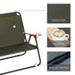 Outsunny Double Folding Chair, Loveseat Camping Chair for 2 Person, Portable Outdoor Chair with Wood Armrest for Fishing Travel, Green