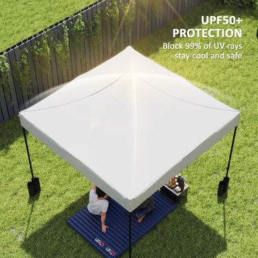Outsunny 10' x 10' Replacement Canopy Top for Pop Up Canopy Tent with 4 Sand Bags, UPF50+ Protection, White