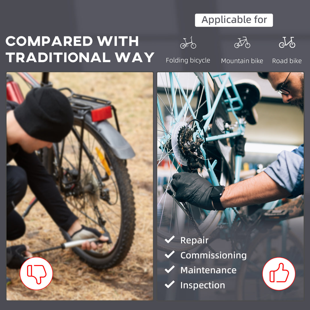 HOMCOM 47" To 75" Adjustable Bike Repair Stand Tool Tray Bicycle Cycle Rack Work