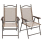 Outsunny 2 Pieces Folding Patio Camping Chairs Set, Sports Chairs for Adults with Armrest, Mesh Fabric Seat for Lawn
