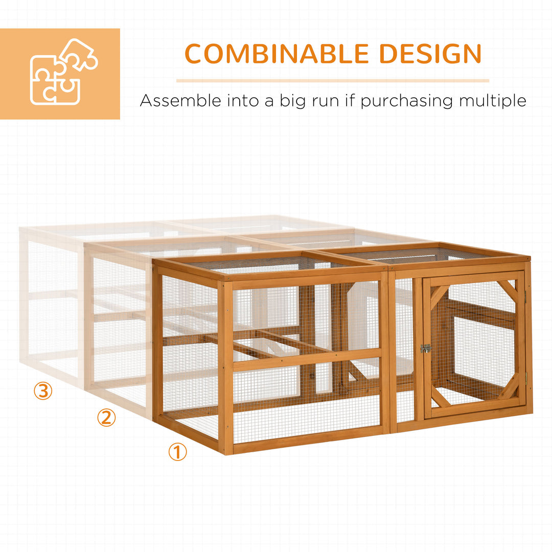 PawHut 55" Wooden Chicken Coop Extension Outdoor with Roosting Bars, Combinable Design, Orange