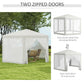 Outsunny Î¦13' Hexagon Party Tent Patio Gazebo Outdoor Activity Event Canopy Quick Sun Shelter Pavilion with Netting Mesh Sidewall Cream White
