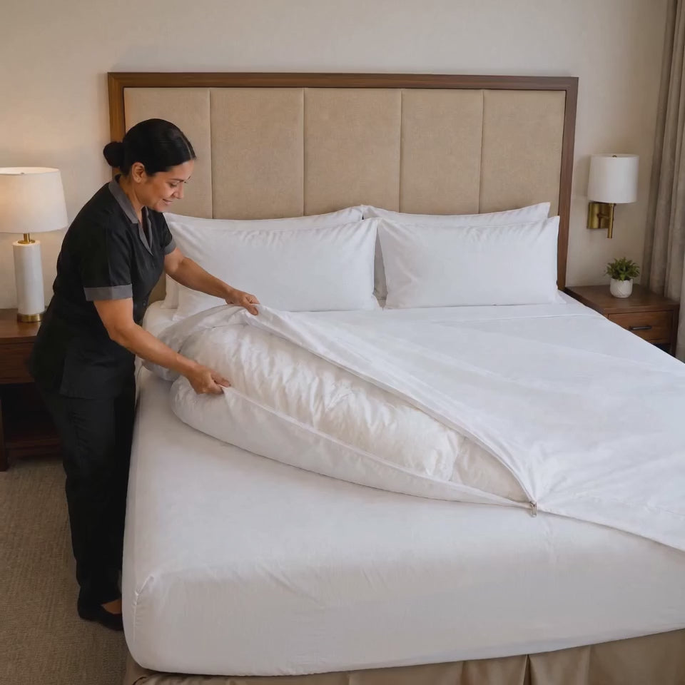 Aarniva Polyester Hotel Duvet Cover | King/Queen | Soft & Smooth | Zipper Closure | Classic White