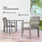 Outsunny 5 Pieces Wicker Outdoor Furniture Set, Rattan Patio Dining Set with Cushions, Umbrella Hole for Garden Backyard, Grey