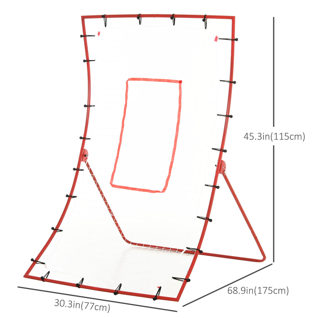 Soozier Pitch Back 5 Angles Adjustable Rebounder Net Goal Pitching and Throwing Practice Partner, Baseball/Soccer/Football/Basketball/Volleyball Daily Training