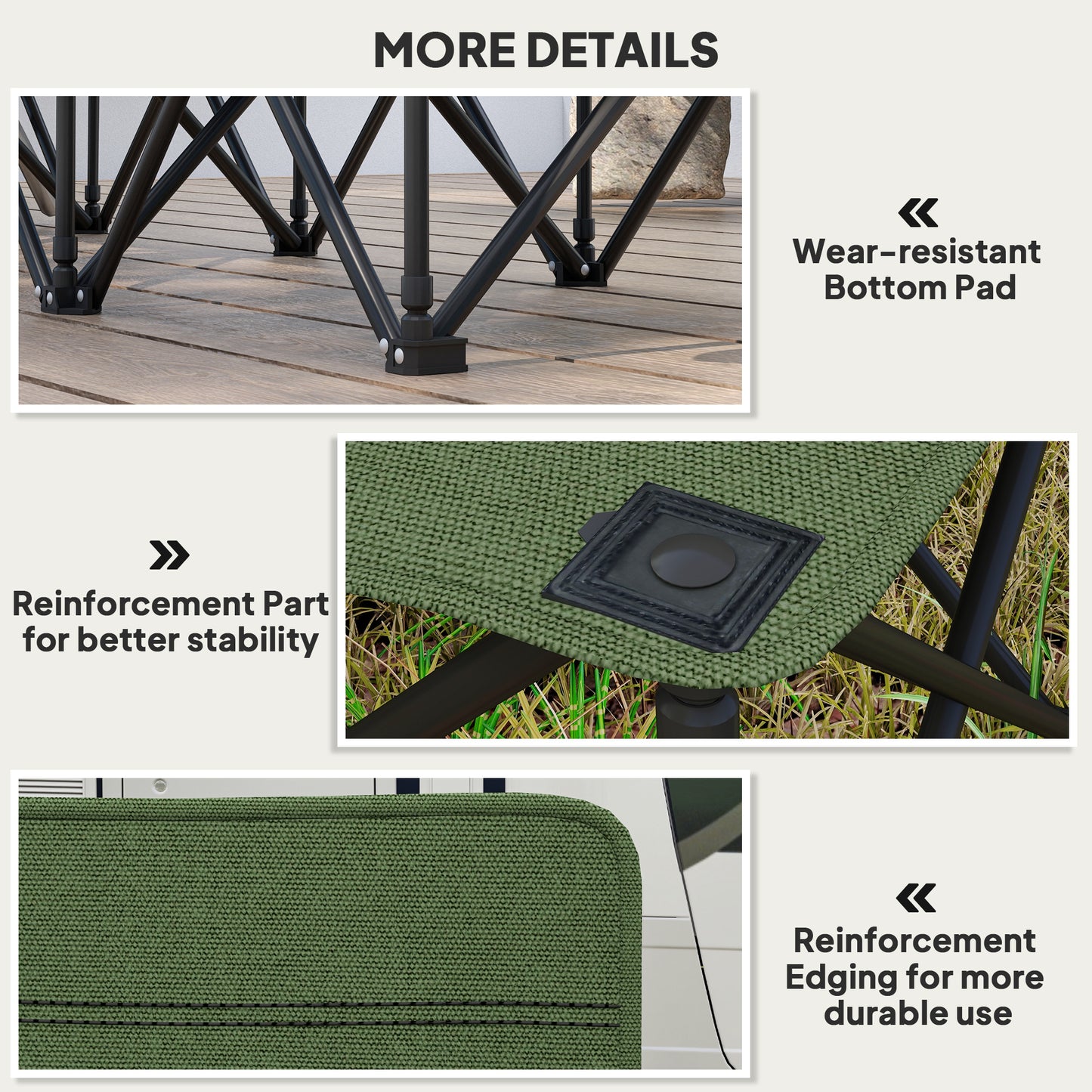 Outsunny 6 Seat Folding Camping Chair with Cup Holder and Carrying Case for Camping, Picnic, Sport Events, Black