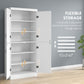 HOMCOM 70" 4-Door Storage Cabinet, Freestanding Pantry Cabinet with Adjustable Shelves for Living Room, Natural