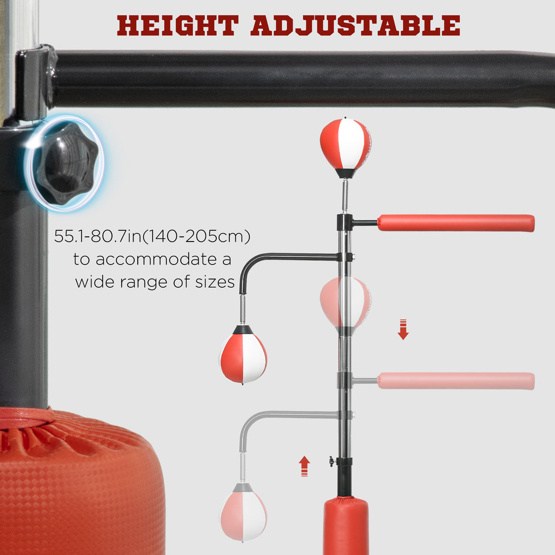 Soozier Freestanding Boxing Punching Bag, Height Adjustable, with Reflex Bar, Speed Balls and Suction Cup Base, Multi