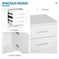 HOMCOM High Gloss Sideboard with 2 Drawers and 2 Doors, Buffet Cabinet with Adjustable Shelf, Coffee Bar Cabinet with Storage, White