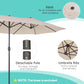 Outsunny 15' Double-Sided Patio Umbrella Parasol Sun Shelter Canopy Shade Grey