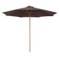 Outsunny 10' x 8' Bamboo Wooden Round Market Patio Sun Umbrella Garden Parasol Outdoor Sunshade Canopy, White