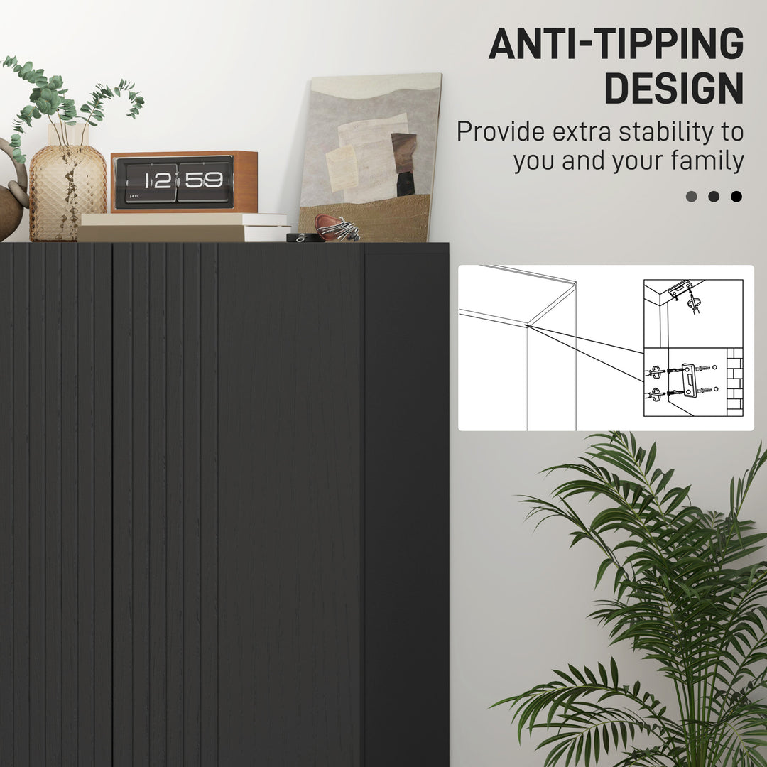 HOMCOM Shoe Storage Cabinet with Adjustable Shelves and Soft-Close Hinges, for 15-20 Pairs of Shoes, White