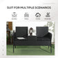 Outsunny Patio Furniture w/ Mid-Table PE Rattan Loveseat w/ Cushion, Cream White