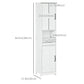 kleankin Modern Bathroom Cabinet, Narrow Bathroom Vanities with Open Shelf Drawer Recessed Doors and Adjustable Shelves White