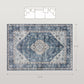 HOMCOM 6x9 Area Rug, Vintage Machine Washable Rug, Non-Slip Floor Carpet for Living Room, Bedroom, Dining Room, Blue