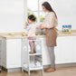 HOMCOM Toddler Tower Kitchen Helper with 3-Level Adjustable Height, Heavy-Duty Kids Step Stool with Safety Rail, White