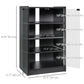 HOMCOM 5-Tier AV Media Stand with Push to Open Glass Doors, Audio-Video Storage Cabinet with Adjustable Shelves for DVD Players, Games Consoles, Routers, Distressed Black