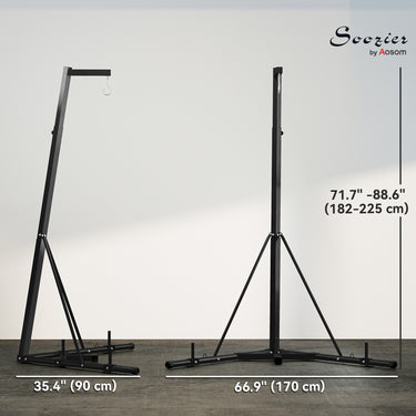 Soozier Foldable Punch Bag Stand, Adjustable Height Heavy Bag Stand with Weighted Base, Freestanding for Home Gym, Stand Only
