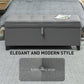 HOMCOM Storage Ottoman Bench, Foot Rest with Safety Hinges, 47 Inches Linen Storage Chest for Living Room, Dark Grey