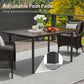 Outsunny Outdoor Patio Dining Table with 2.1" Umbrella Hole, Steel Outdoor Patio Table for 6, Dark Brown