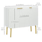 HOMCOM Modern Storage Cabinet Sideboard Buffet Cabinet with Gold Legs for Living Room Dining Room Hallway Grey